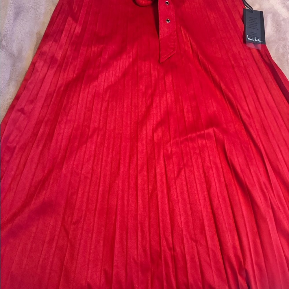 Nicole Miller Vibrant Red Midi Skirt